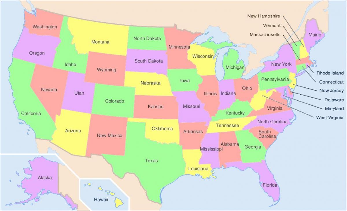Hartă de stat al SUA