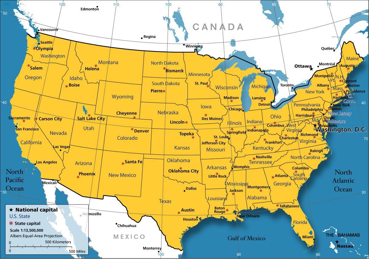 hartă în statele UNITE ale americii
